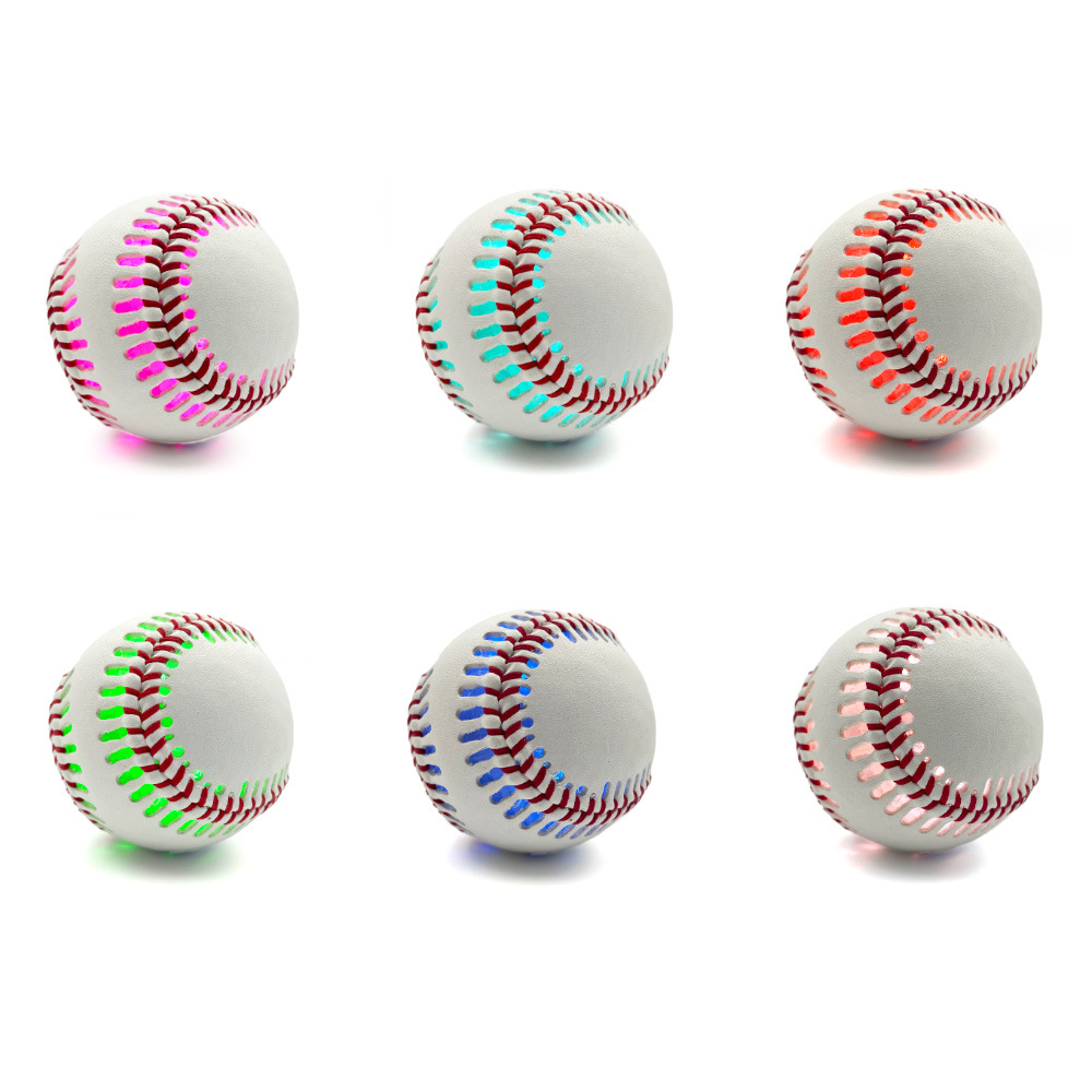 Official Size LED Light-Up Baseball with Impact-Activated Lights, Leather Cover & Hand-Stitched Seams for Night Games