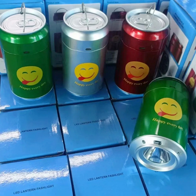 Rechargeable Soda Can Shaped Camping Lantern with LED Light & Emergency Power Bank - Telescopic Cola-Shaped Outdoor Flashlight