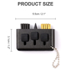 Compact Pocket Golf Clean Brush with Sharp Groove Cleaner Spike, and Brass & PP Dual Bristles, Size in 2.1" x 1.2".