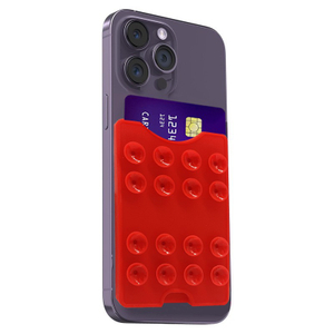 Portable Suction Cup Phone Holder with Card Wallet