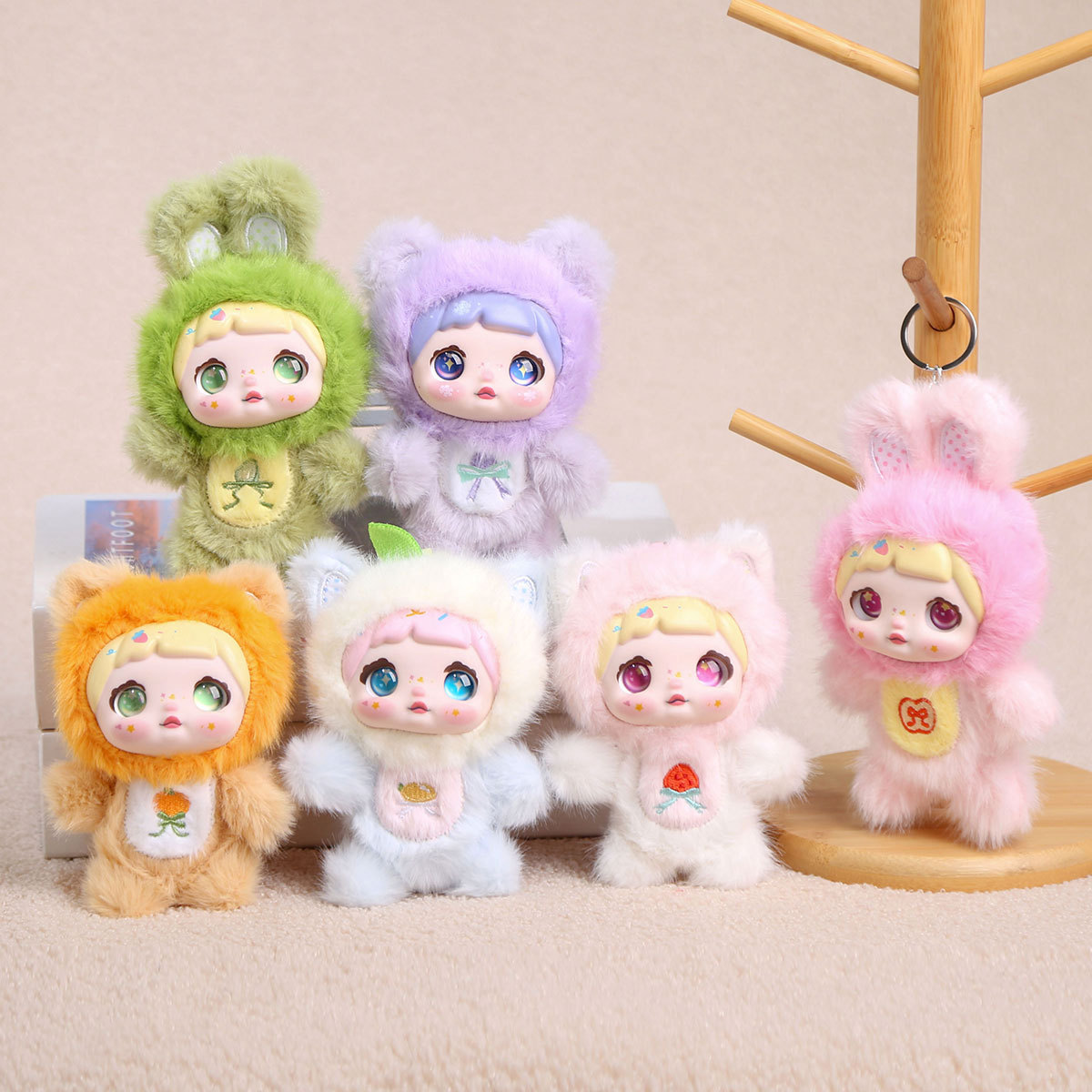 Personalized Custom Soft Vinyl Face Plush Keychain Doll