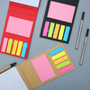 4" x 5.8" Self-Standing Bottom-Bound Spiral Memo Notebook with Sticky Flags & Pen -- Foldable Desktop To-Do List Organizer