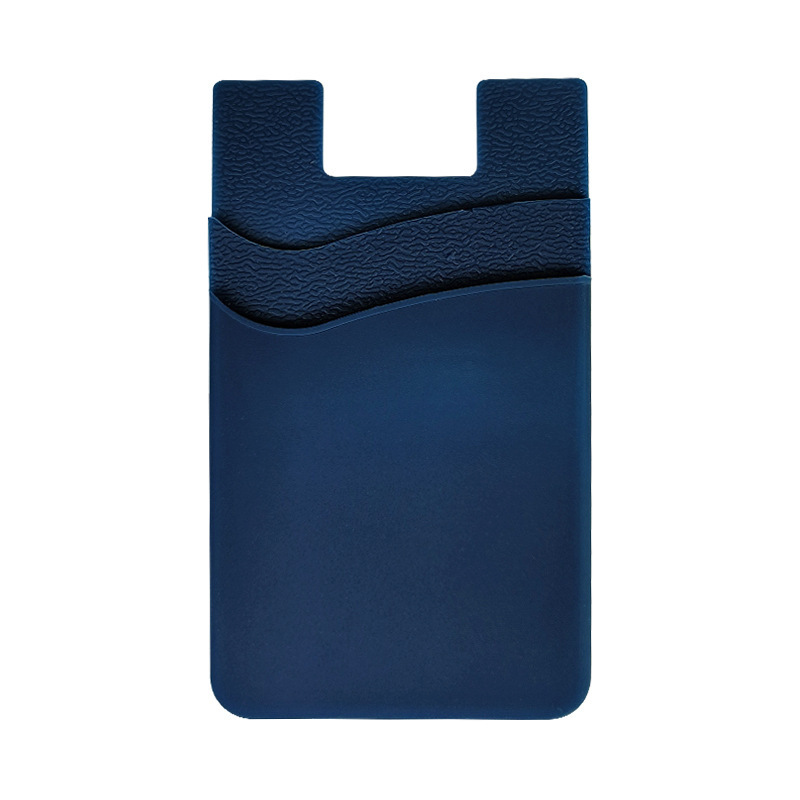 Double Pocket Silicone Phone Wallet Stick On Phone Card Holder for Back of Phone Case