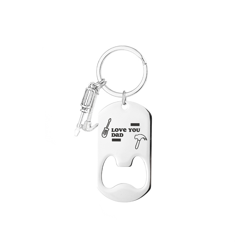 Custom Stainless Steel Bottle Opener Keychain With Mini Tool Charms & Split Ring for Daily Use