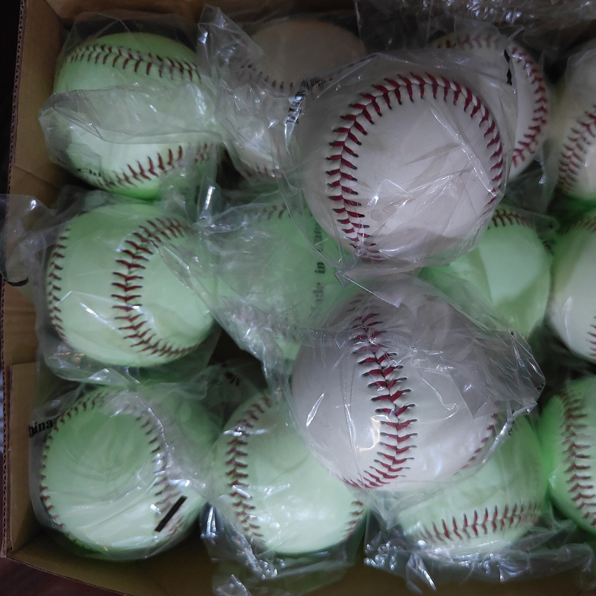 Glow-in-the-Dark PVC Baseball with Custom Logo, No Battery Luminous Baseball for Night Practice, Outdoor Sports, & Team Gifts