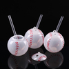 LED Light-Up Novelty Tumbler with Straw - Baseball, Football & Watermelon Shapes