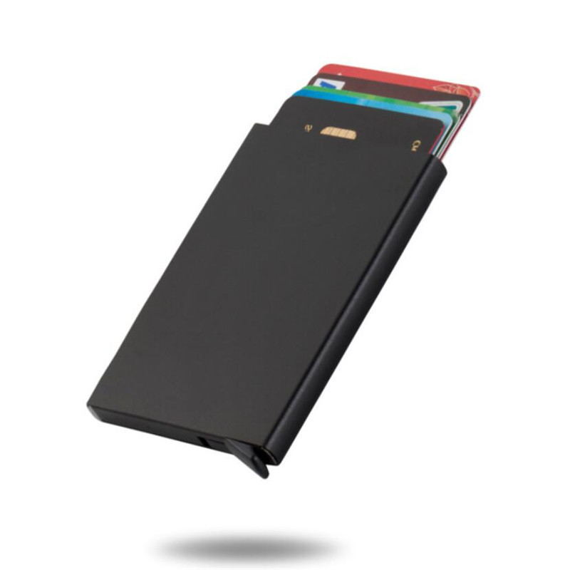 3.5 " x 1.7 " RFID Blocking Pop Up Aluminum Wallet Card Case Sleeve Small Credit Card Holder