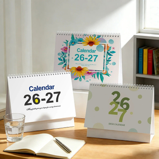 2026 Desk Calendar - Standing Flip Desktop Calendar With Back Note Pages, Strong Twin-Wire Binding 365 Days Countdown Calendar