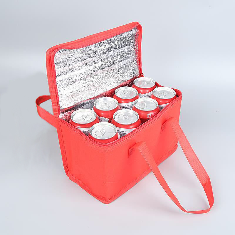 6 Cans Picnic Lunch Cooler, Oxford Cloth Aluminum Foil Insulated Cooler Bag
