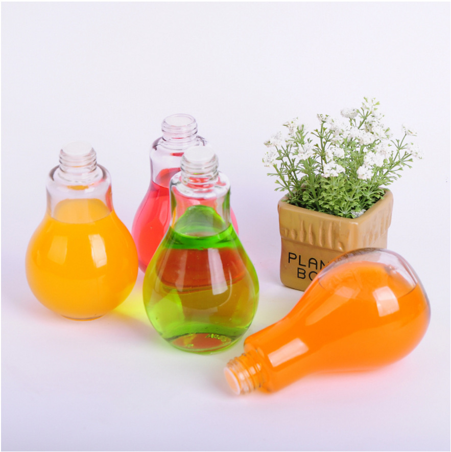 16 oz Reusable Light Bulb Cup with Straw & Metal Screw Lid, Clear Plastic Novelty Drink Cup for Cold Beverages, Parties, Events