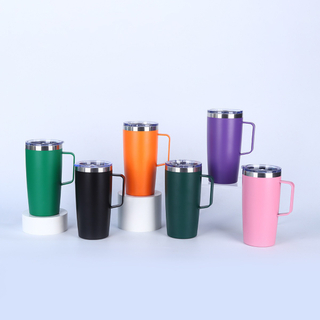 17 oz Stainless Steel Travel Mug Double Wall Vacuum Insulated Tumbler With Handle