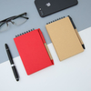 4" x 5.8" Self-Standing Bottom-Bound Spiral Memo Notebook with Sticky Flags & Pen -- Foldable Desktop To-Do List Organizer