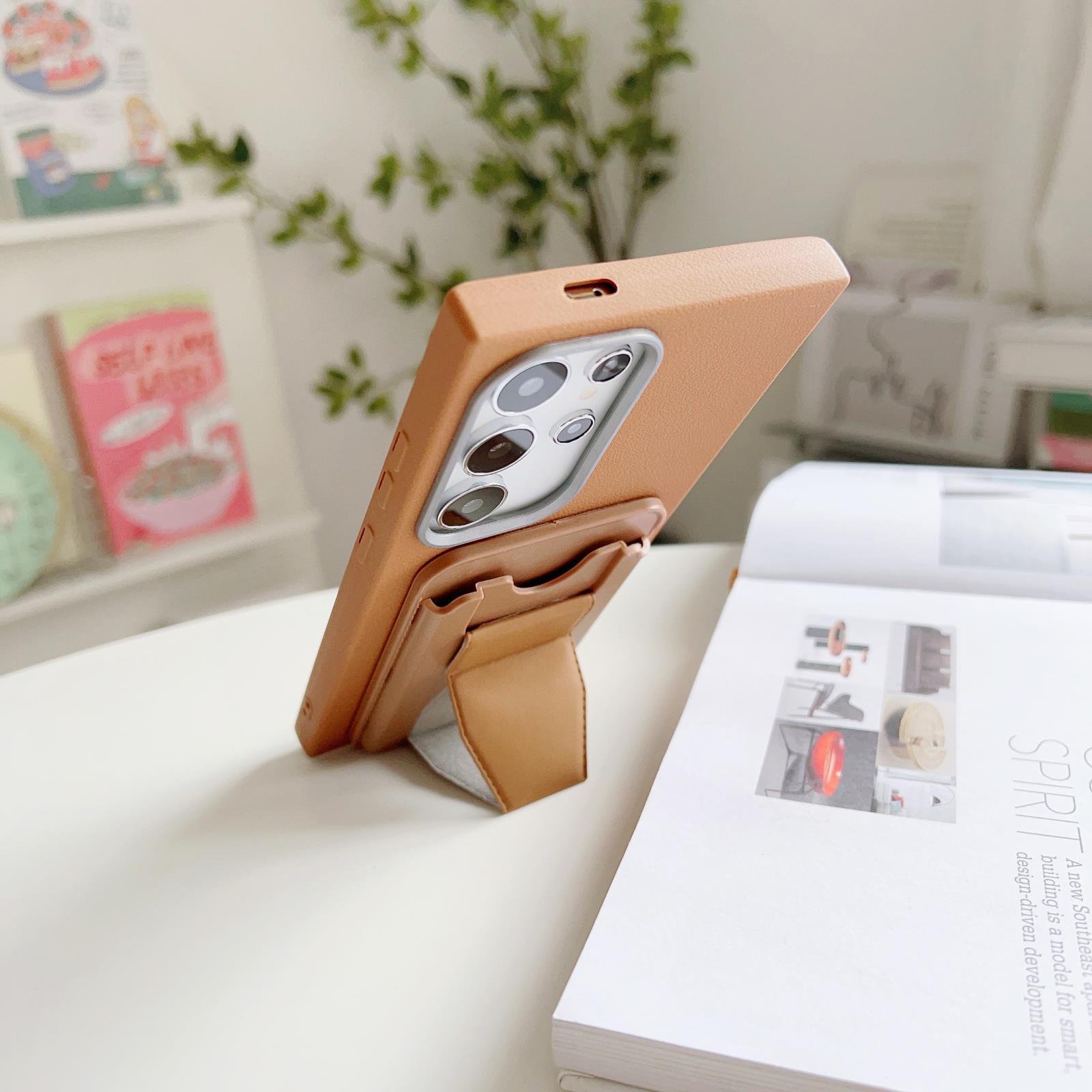 MagSafe Compatible Magnetic PU Leather Phone Wallet with Multi-Angle Viewing Stand, Slim Card Holder for 2-3 Credit Cards