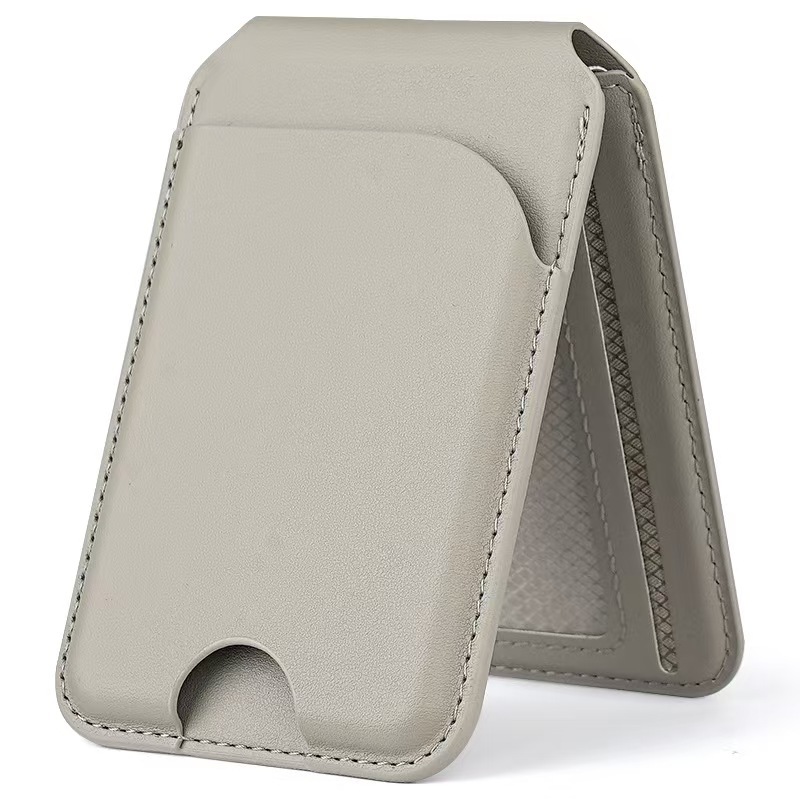 MagSafe Compatible Magnetic PU Leather Phone Wallet with Adjustable Stand, Detachable Phone Back Wallet with Multi-Angle Viewing