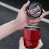 9 oz Double Wall 304 Stainless Steel Camping Coffee Cup with Lid, Durable Reusable Metal Cup for Camping & Events