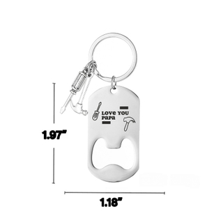Custom Stainless Steel Bottle Opener Keychain With Mini Tool Charms & Split Ring for Daily Use