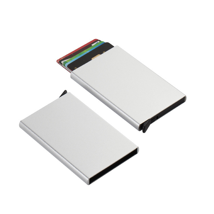 3.5 " x 1.7 " RFID Blocking Pop Up Aluminum Wallet Card Case Sleeve Small Credit Card Holder