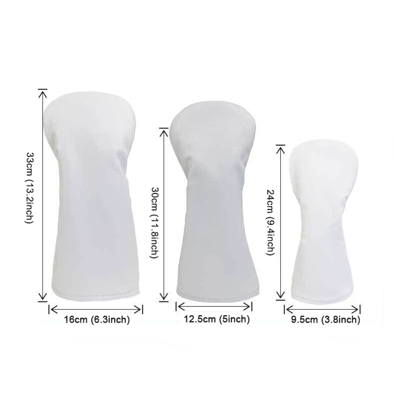Golf Driver & Fairway Wood Head Cover – Waterproof PU Leather, Soft Velvet Lining, Elastic Back, Custom Logo
