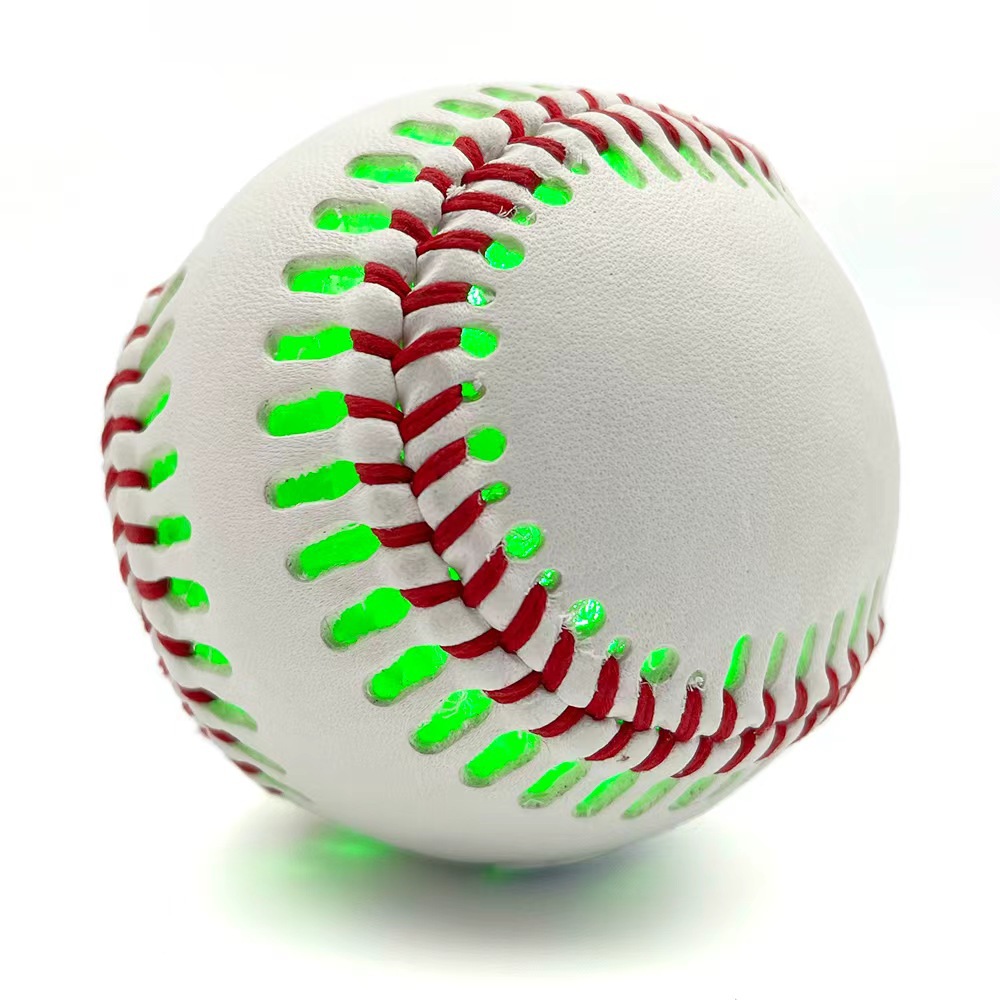 Official Size LED Light-Up Baseball with Impact-Activated Lights, Leather Cover & Hand-Stitched Seams for Night Games