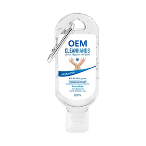 2 oz. Portable 62% Alcohol Hand Sanitizer with Carabiner Clip, Travel Size Antibacterial Hand Gel for On-the-Go Hygiene