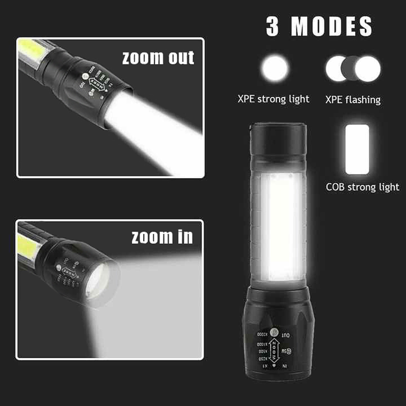 Ultra Bright Mini LED COB Rechargeable Flashlight