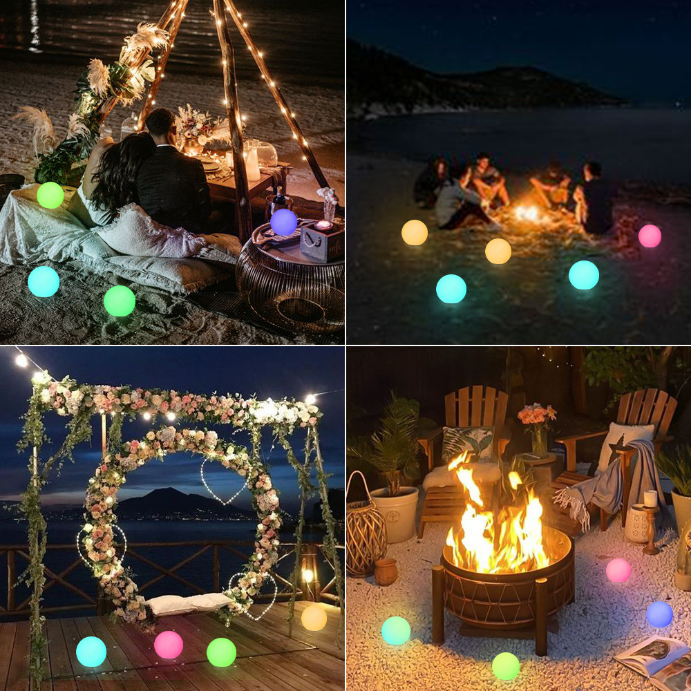 Remote Control RGB Floating LED Glow Ball for Pool & Hot Tub, 16 Color-Changing Light with 4 Lighting Modes & 8 Brightness Levels