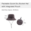 Packable Quick-Dry Bucket Hat with Integrated Pouch