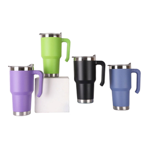30oz Stainless Steel Travel Mug Tumbler With Handle and Lid