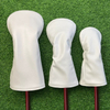 Golf Driver & Fairway Wood Head Cover – Waterproof PU Leather, Soft Velvet Lining, Elastic Back, Custom Logo