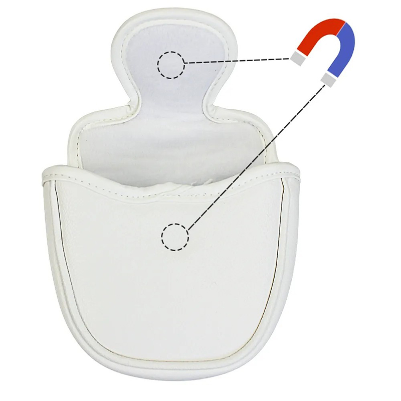 Premium Waterproof PU Leather Mallet Putter Head Cover - Magnetic Closure, Size 4.7" * 5.1".