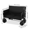 Foldable 2-in-1 Convertible Camping Wagon with Sofa Seat, Side-opening Design Outdoor Sofa Trolley Wagon.