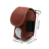 Portable PU Leather Golf Ball Holder with Hanging Clip & Rotating Belt Clip, Magnetic Closure, Holds 2 Balls & Tees