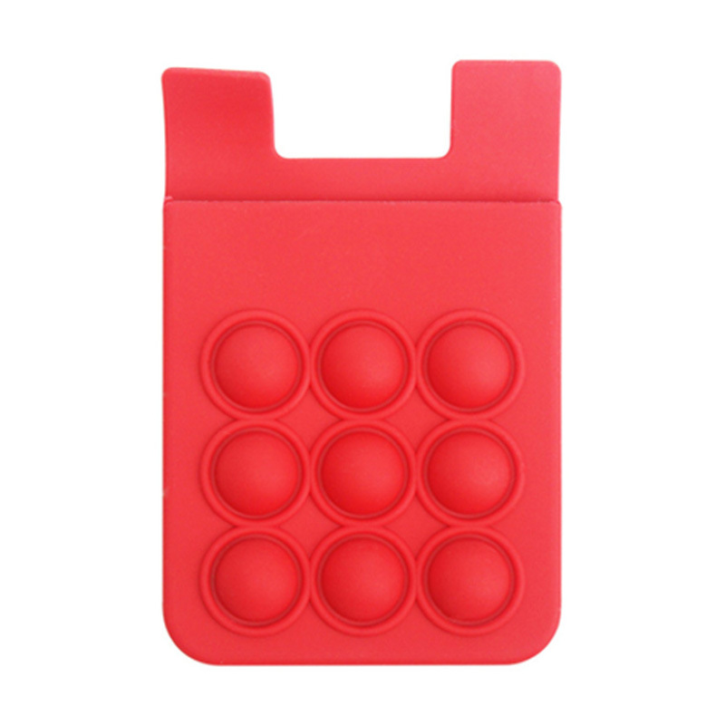 Push Pop Phone Wallet Sticker Card Holder Silicone Smartphone Wallet