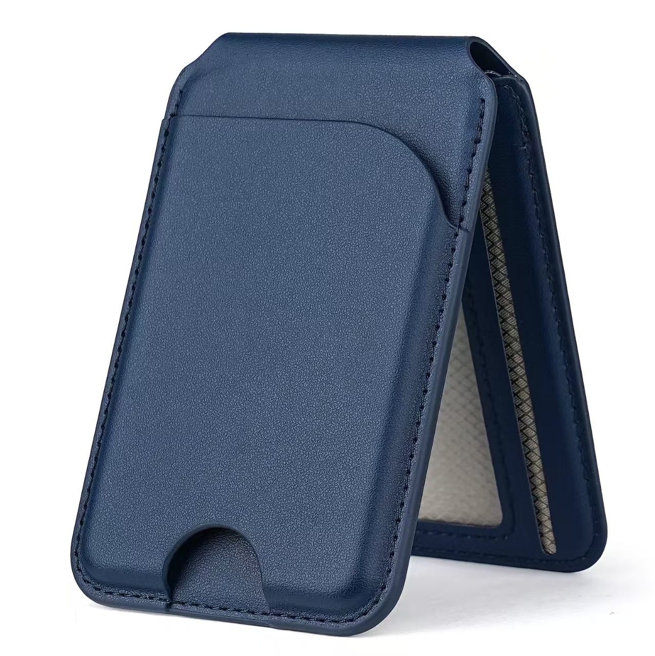 MagSafe Compatible Magnetic PU Leather Phone Wallet with Adjustable Stand, Detachable Phone Back Wallet with Multi-Angle Viewing