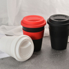 Reusable 14 oz Eco-Friendly PP Plastic Handheld Coffee Cups with Silicone Insulated Sleeve & Spill-Resistant Lid