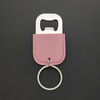 Custom Leather Wrapped Stainless Steel Bottle Opener Keychain with Split Ring, Custom Logo Promotional Beer Opener Keychain