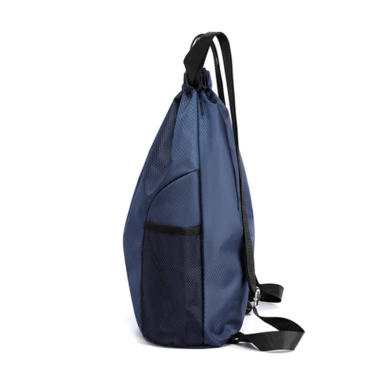 Heavy Duty Drawstring Sackpack Bag With Side Mesh Pocket, Adjustable Widen Shoulder Strap Casual Sports Drawstring Backpack Bag