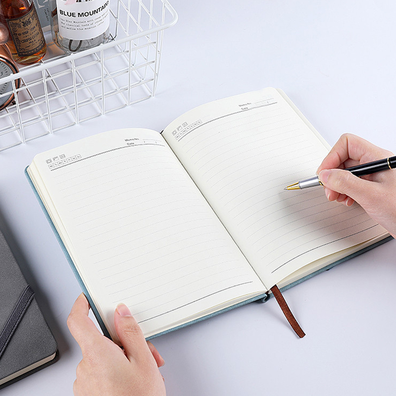 Premium PU Notebook With Corner Elastic Strap Closure and Ribbon Bookmark