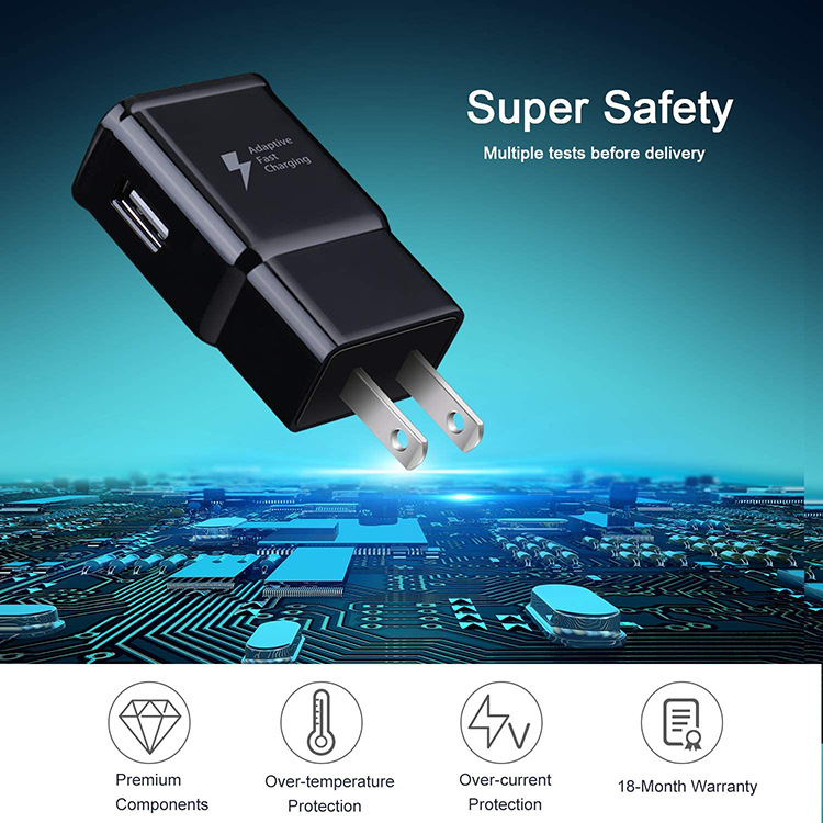 Adaptive Fast Charging USB Wall Charger Adapter Compatible Android Phone Travel Plug