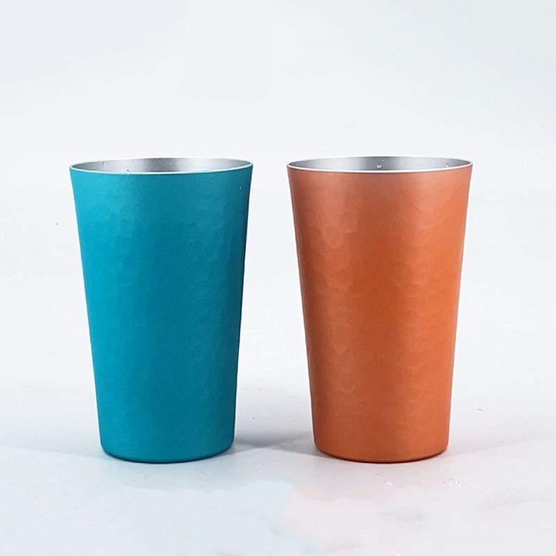 12oz Color Changing Aluminum Cold Drink Cup Lightweight Single Layer Drinking Mug Camping Cug Reusable & Recycle Aluminum Beer Cup