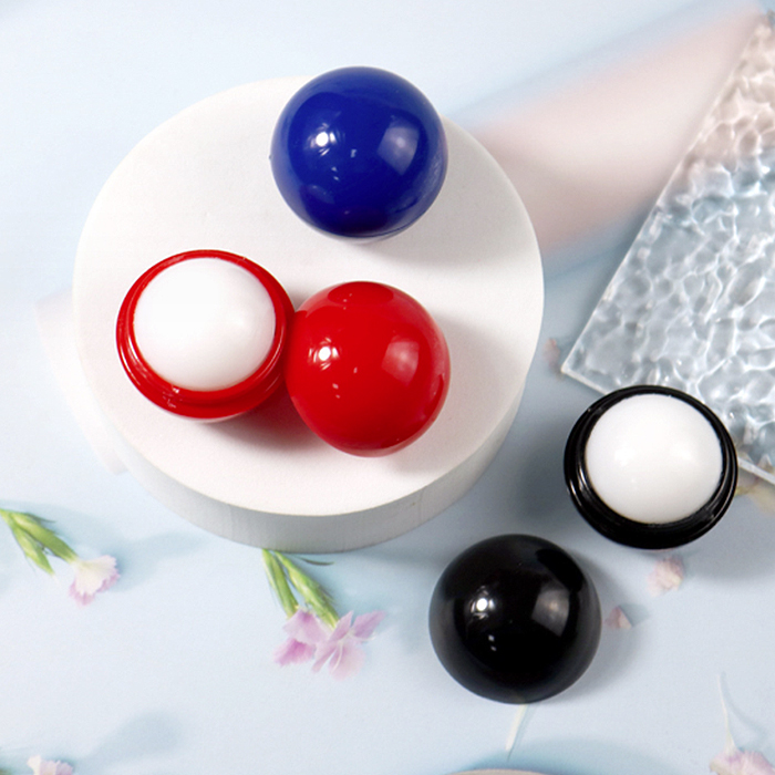 Ball Round Lipstick Lip Balm Organic Moisturizing Lip Care, Vanilla-Scented Cute Lip Balm for Soft Lips, Twist-to-Open Cap