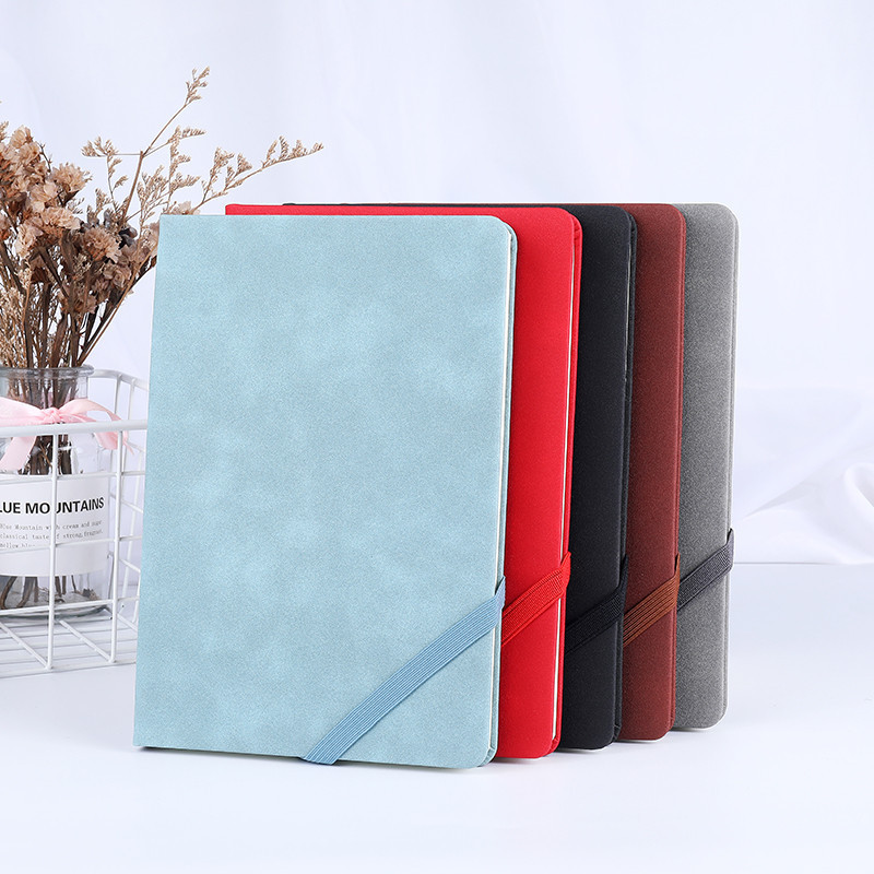 Premium PU Notebook With Corner Elastic Strap Closure and Ribbon Bookmark