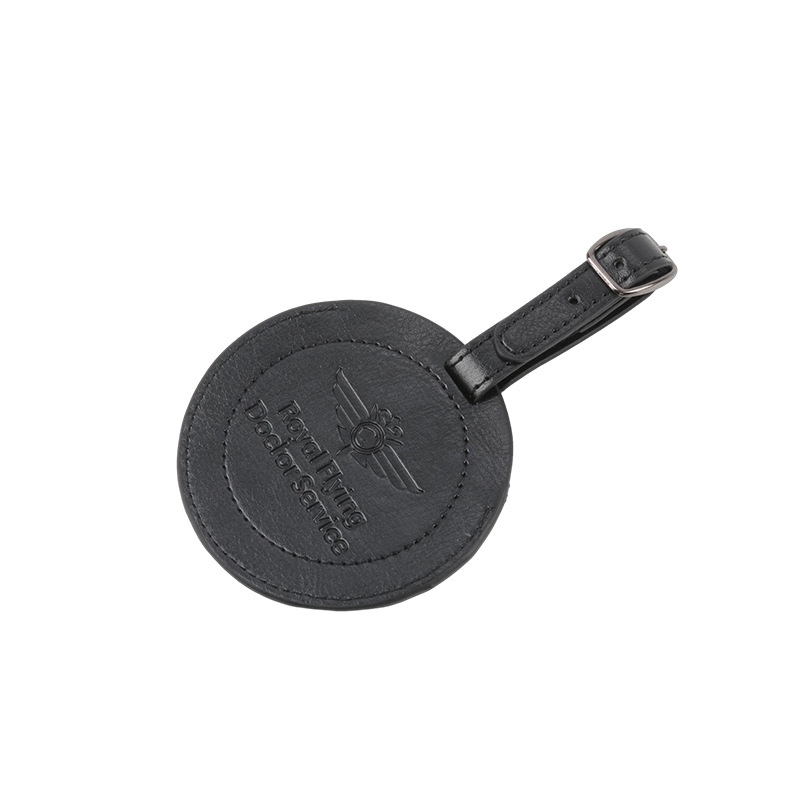 Round Leather Luggage Tag Label