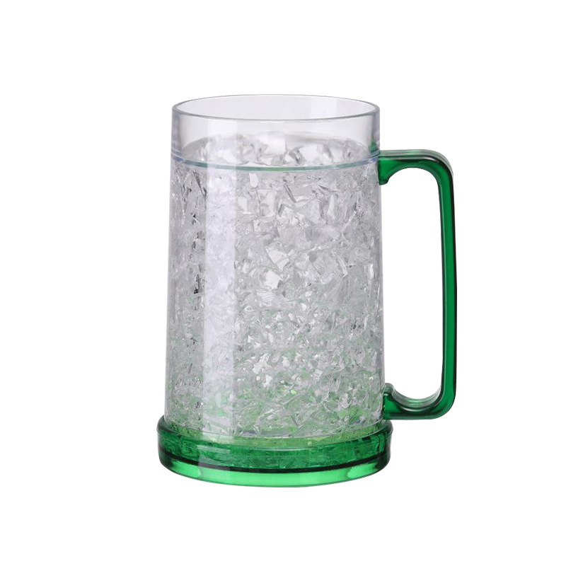 Double Wall Gel Freezer Beer Mugs, Frozen Ice Freezer Drinking Glasses Cups