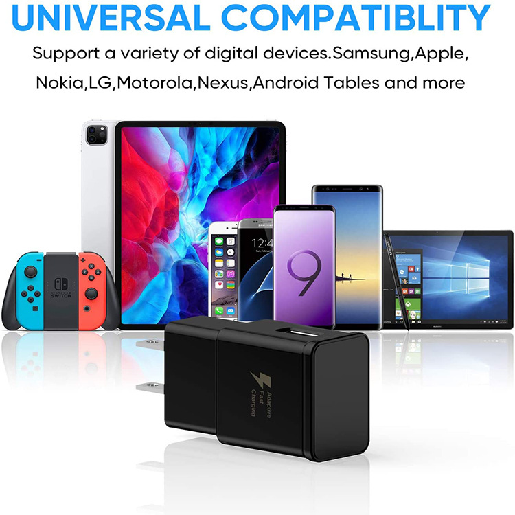 Adaptive Fast Charging USB Wall Charger Adapter Compatible Android Phone Travel Plug