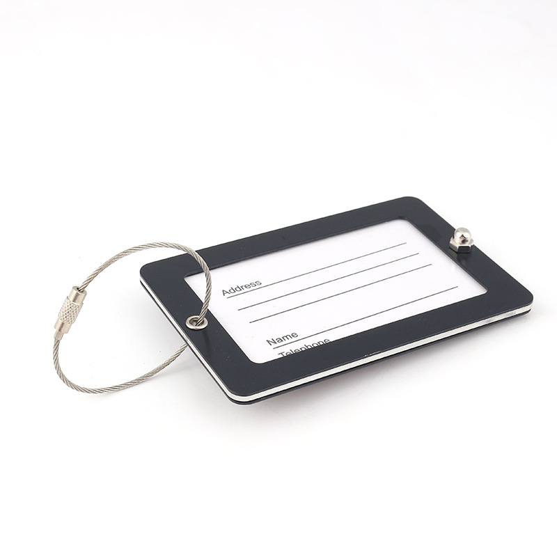 Premium Metal Aluminum Luggage Tag With Name Id Card Suitcases Flexible Travel ID Identification Labels for Bags Baggage