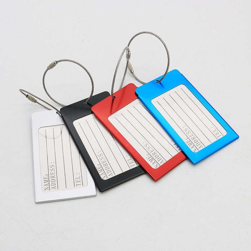 Luggage Tags Aluminum Metal Travel ID Identifier Tag Name Address Labels Suitcase Baggage