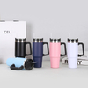 30oz Travel Mug Tumbler With Handle and Straw & Lid, Double Wall Vacuum 304 Stainless Steel Insulated Water Bottle Travel Tumbler