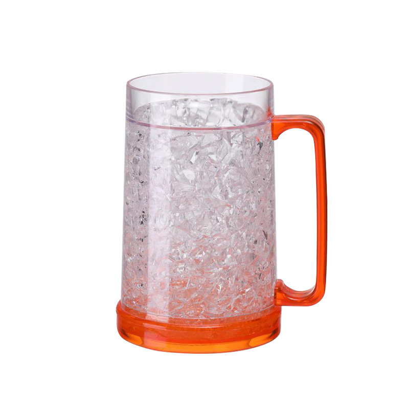 Double Wall Gel Freezer Beer Mugs, Frozen Ice Freezer Drinking Glasses Cups