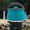Portable Silicone Travel Kettle Water Boiler Warmer 1L Silicone Collapsible Camping Kettle With Lid for Open Fire